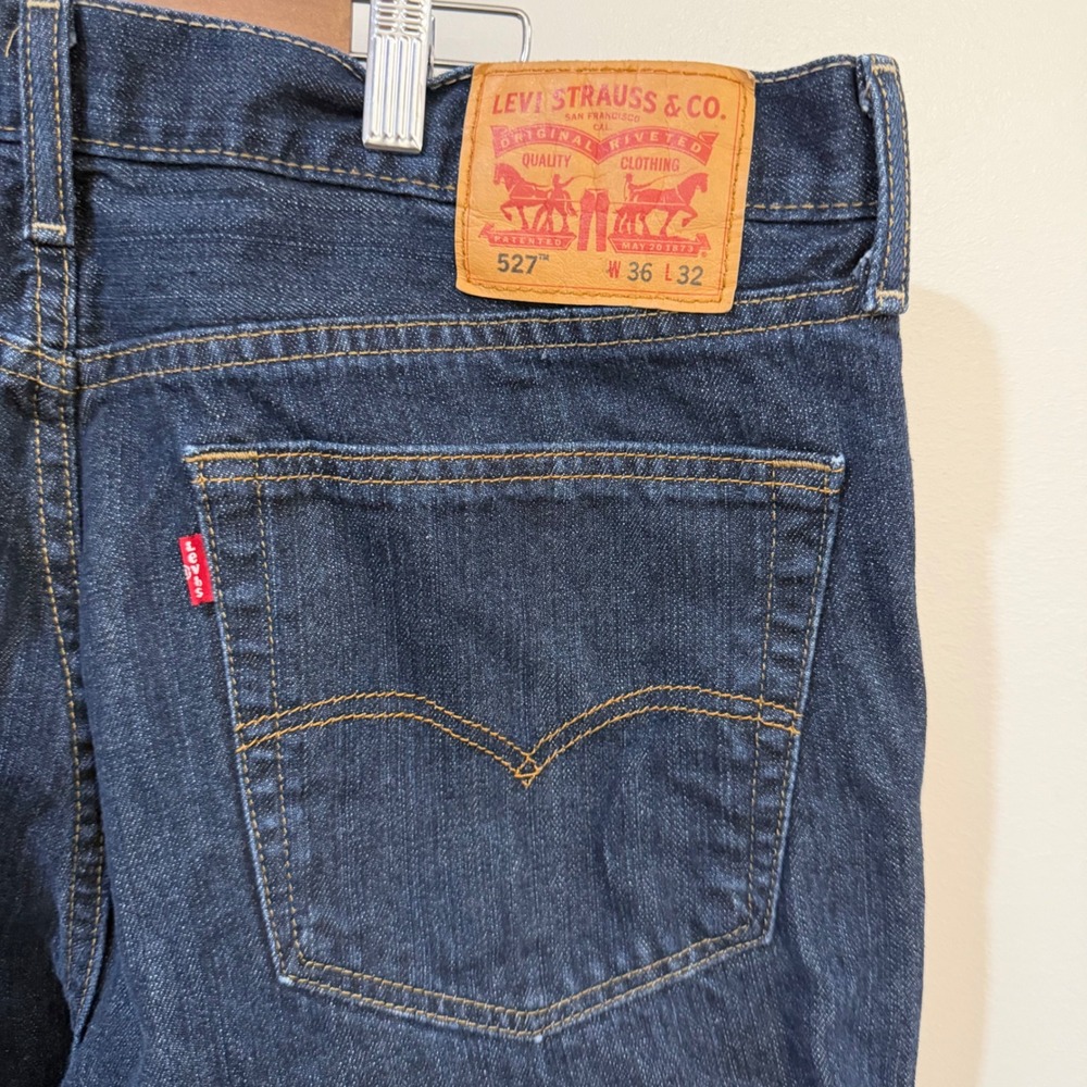 Levis 527 Slim Bootcut Jeans 36x32 Dark Wash Indigo Denim Pants